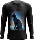 Camiseta Manga Longa de Gato Oráculo Hacker Binário Mat 1