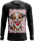 Camiseta Manga Longa Dia dos Namorados Cachorrinho 24