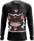 Camiseta Manga Longa Dia dos Namorados Gatinho 11