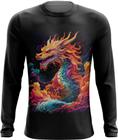 Camiseta Manga Longa Dragão Chinês Lendário Mito 8