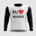 Camiseta Manga Longa Eu Amo Ruivas Carnaval Meme