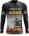 Camiseta Manga Longa Força Agro Trator Roça Fazenda