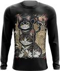 Camiseta Manga Longa Gatinho no Pôrdo Sol Sunset 18