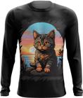 Camiseta Manga Longa Gatinho no Pôrdo Sol Sunset 2