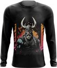 Camiseta Manga Longa Guerreiro Viking Nórdico Tribo 13