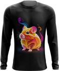 Camiseta Manga Longa Hamster Neon Pet Estimação 18