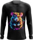 Camiseta Manga Longa Hamster Neon Pet Estimação 2