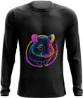 Camiseta Manga Longa Hamster Neon Pet Estimação 3