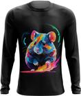 Camiseta Manga Longa Hamster Neon Pet Estimação 8