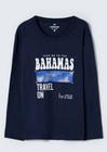 Camiseta Manga Longa Juvenil Bahamas (Tamanho 16) Azul Marinho HERING KIDS