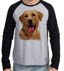 Camiseta Manga Longa Labrador Caramelo língua