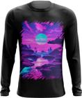 Camiseta Manga Longa Landscape Futuro Vaporwave 1