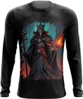 Camiseta Manga Longa Lich Ancião Desenhado Magia 13