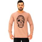 Camiseta Manga Longa Moletinho MXD Conceito Forest Skull Floresta