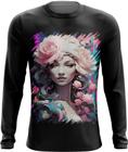 Camiseta Manga Longa Mulher de Rosas Paixão 13