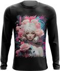 Camiseta Manga Longa Mulher de Rosas Paixão 20