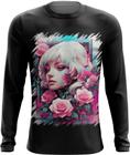 Camiseta Manga Longa Mulher de Rosas Paixão 9