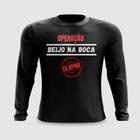 Camiseta Manga Longa Operação Beijo Carnaval Meme