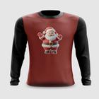 Camiseta Manga Longa Papai Noel Alegre Natal