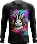 Camiseta Manga Longa Páscoa Coelhinho Artístico Design 17