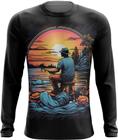 Camiseta Manga Longa Pesca Esportiva Pôr do Sol Peixes 15 - Kasubeck Store