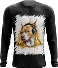 Camiseta Manga Longa Pitbull com Headphones 1