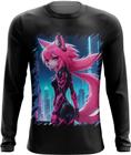 Camiseta Manga Longa Raposa Humanóide Vaporwave 7