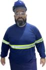 Camiseta Manga Longa RESISTENTE com Faixa Refletivo Malha Fria Uniforme Profissional Sinalização Eletricista Construção