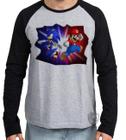 Camiseta Manga Longa Sonic Mário