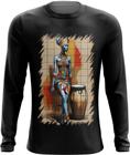 Camiseta Manga Longa Tambor Africano Arte África 3