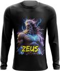 Camiseta Manga Longa Zeus Deus do Raio Olimpo Mitologia Grega 1