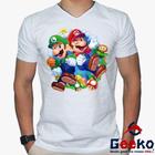 Camiseta Mario e Luigi 100% Algodão Mario Bros Geeko