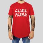 Camiseta Masculina Adulto Casual Algodão Premium Estampada Gola Redonda Frase Calma