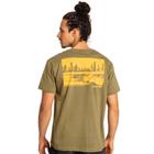 Camiseta Masculina Algodão Burly Heads Estilo Praia Surf Skate Verde Basica