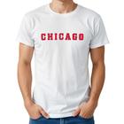 Camiseta Masculina Algodão Estampa Chicago Básica Casual