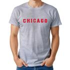 Camiseta Masculina Algodão Estampa Chicago Básica Casual