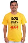 Camiseta Masculina Algodão Evangélica Salvo Pela Graça