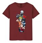 Camiseta Masculina Algodão Naruto Kakashi Sakura Camisa