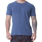 Camiseta Masculina Basic Slim Fit Azul Biotwo