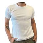 Camiseta Masculina Boxy, Blusa Texturizada Justa e Curta