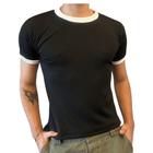 Camiseta Masculina Boxy, Blusa Texturizada Justa e Curta