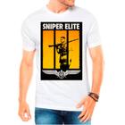 Camiseta Masculina Branca Sniper Elite Jogos Games