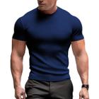 Camiseta Masculina Canelada Manga Curta Slim Premium