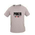 Camiseta Masculina Casual Algodão Manga Curta Estampa Poker