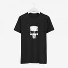 Camiseta Masculina Caveira Bart Simpsons Personagem Desenho