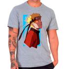 Camiseta Masculina Cinza Desenho Naruto Anime 17