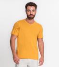 Camiseta Masculina Decote V Meia Malha Diametro Amarelo