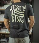 Camiseta Masculina Evangélica Gospel Jesus is King Plus Size do M ao G3 100% Algodão Fio 30.1