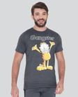 Camiseta Masculina Garfield Personagem Malha Algodão Confortável Gangster