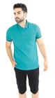 Camiseta Masculina Gola Polo Verde Piquet Gold Algodão Com Elastano